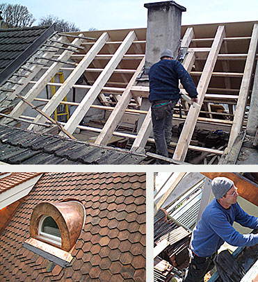 Dachdeckerarbeiten: Unterdächer, Lattungen, Ziegeldeckungen